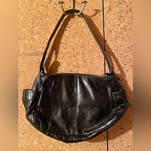 HOBO Classic Black Leather Shoulder Bag